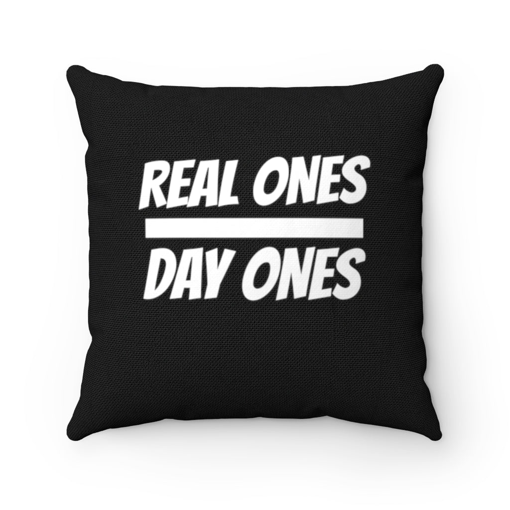 REAL ONES Square Black Pillow